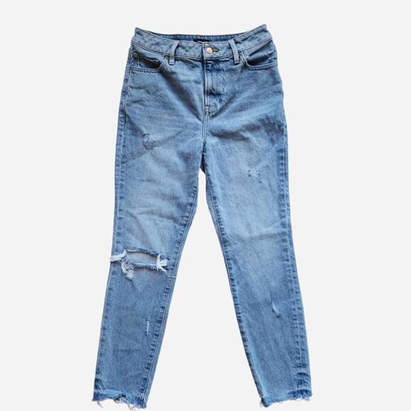 Express '90s style high-rise skiny jeans, factory distressed - size 2 - Picture 2 of 8